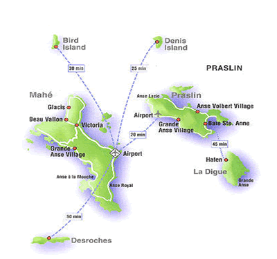 Seychelles carte Praslin